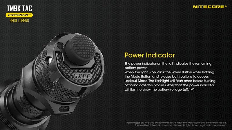 Lampe Torche Nitecore TM9K TAC – 9800 Lumens – Tactique et Rechargeable  NYCTALOPE  
