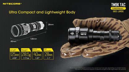 Lampe Torche Nitecore TM9K TAC – 9800 Lumens – Tactique et Rechargeable  NYCTALOPE  
