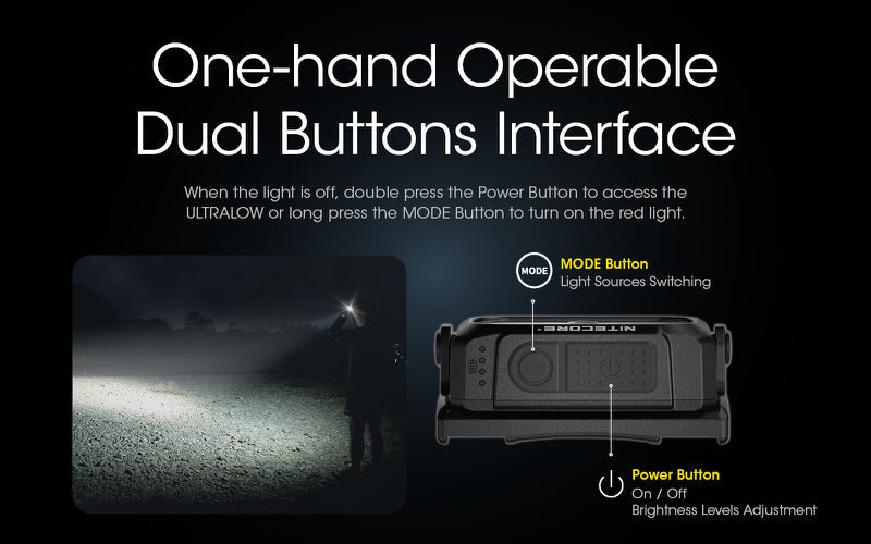 Lampe Frontale Nitecore NU25 – 400 Lumens  NYCTALOPE  