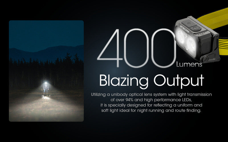 Lampe Frontale Nitecore NU25 – 400 Lumens  NYCTALOPE  