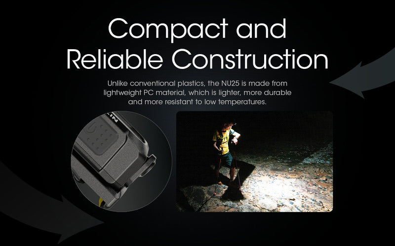 Lampe Frontale Nitecore NU25 – 400 Lumens  NYCTALOPE  