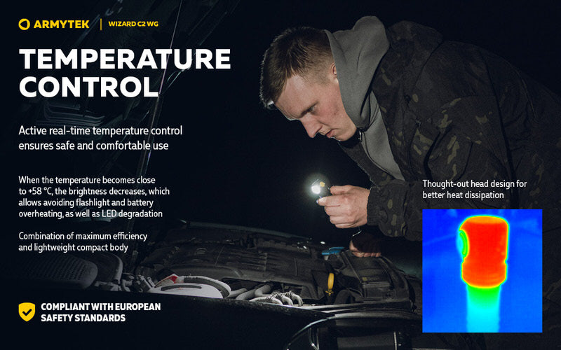 Lampe Frontale Armytek Wizard C2 WG – 1100 Lumens White / 400 Lumens Vert  NYCTALOPE  