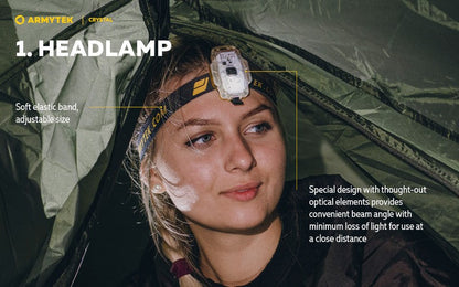 Lampe Armytek Crystal – 150 Lumens Blanc + 30 Lumens Rouge  NYCTALOPE  