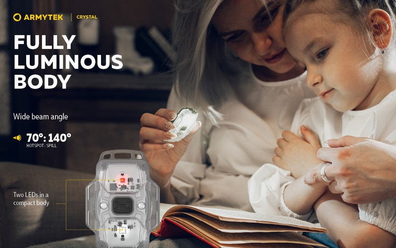 Lampe Armytek Crystal – 150 Lumens Blanc + 30 Lumens Rouge  NYCTALOPE  