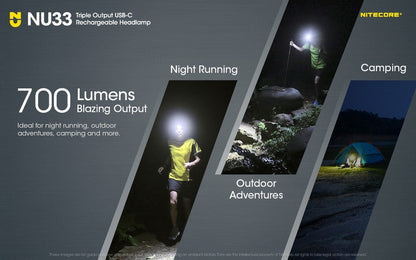 Lampe Frontale Nitecore NU33 – 700 Lumens  NYCTALOPE  