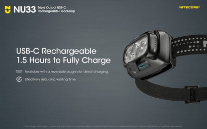 Lampe Frontale Nitecore NU33 – 700 Lumens  NYCTALOPE  