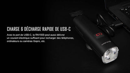 Lampe Vélo Olight RN 1500 – 1500 Lumens  NYCTALOPE  