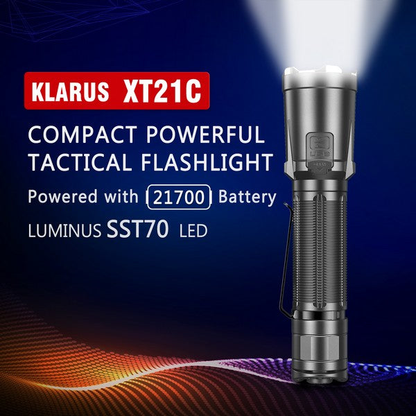 Lampe Torche Klarus XT21C – 3200 Lumens tactique et rechargeable - NYCTALOPE
