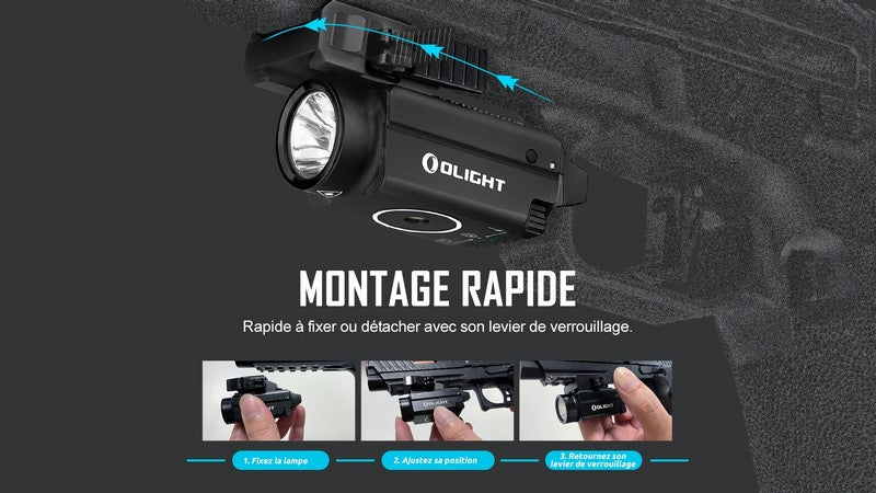 Lampe Torche Olight BALDR S – 800 Lumens – Laser Vert - NYCTALOPE