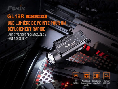 Lampe pour arme Fenix GL19R – 1200 Lumens  NYCTALOPE  