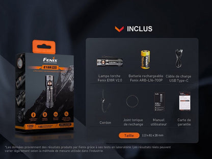 Lampe Torche Fenix E18R V2.0 – 1200 Lumens  NYCTALOPE  