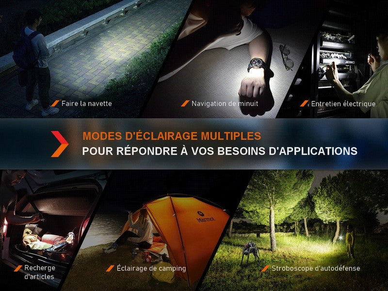 Lampe Torche Fenix E18R V2.0 – 1200 Lumens  NYCTALOPE  