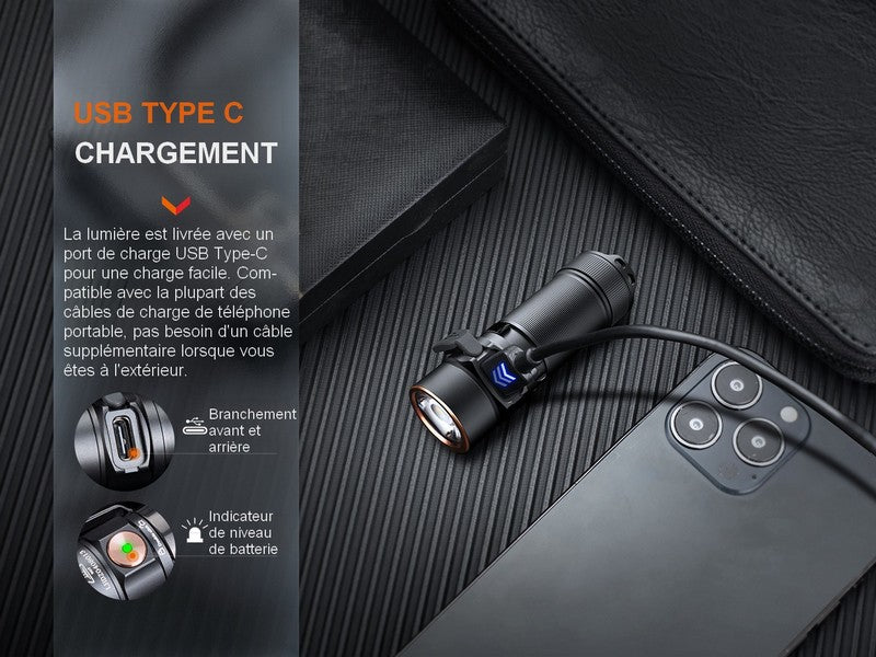 Lampe Torche Fenix E18R V2.0 – 1200 Lumens  NYCTALOPE  