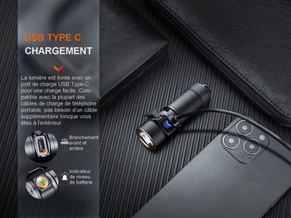 Lampe Torche Fenix E18R V2.0 – 1200 Lumens  NYCTALOPE  