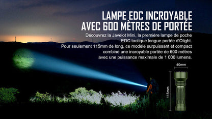 Lampe Torche EDC Olight Javelot Mini – 1000 Lumens  NYCTALOPE  