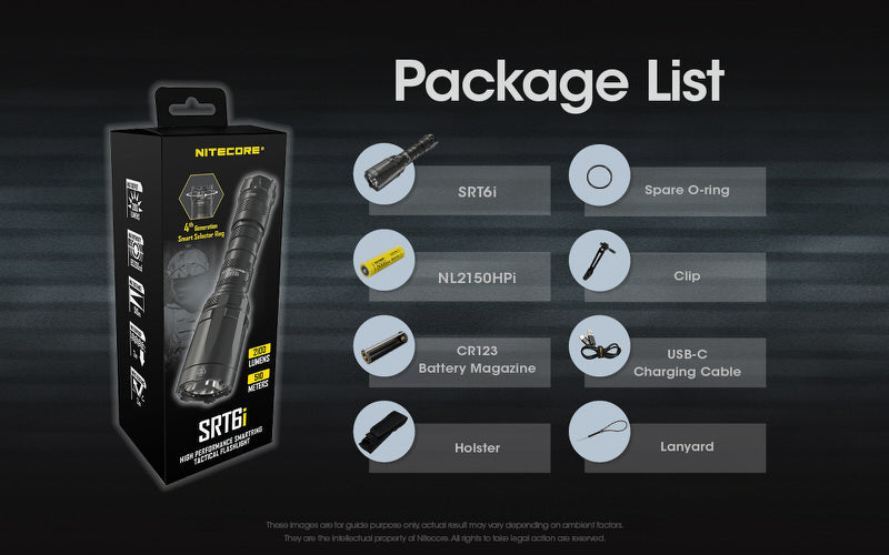 Lampe Torche Nitecore SRT6i – 2100 Lumens  NYCTALOPE  