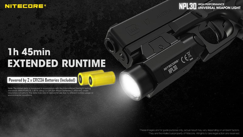Lampe Torche pour arme Nitecore NPL30 – 1200 Lumens