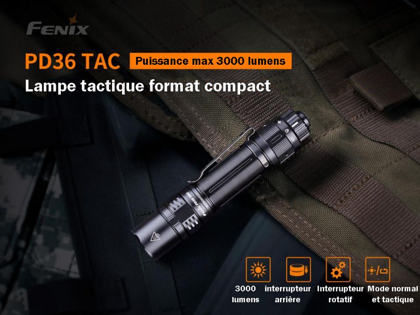Lampe Torche Tactique Fenix PD36TAC – 3000 Lumens
