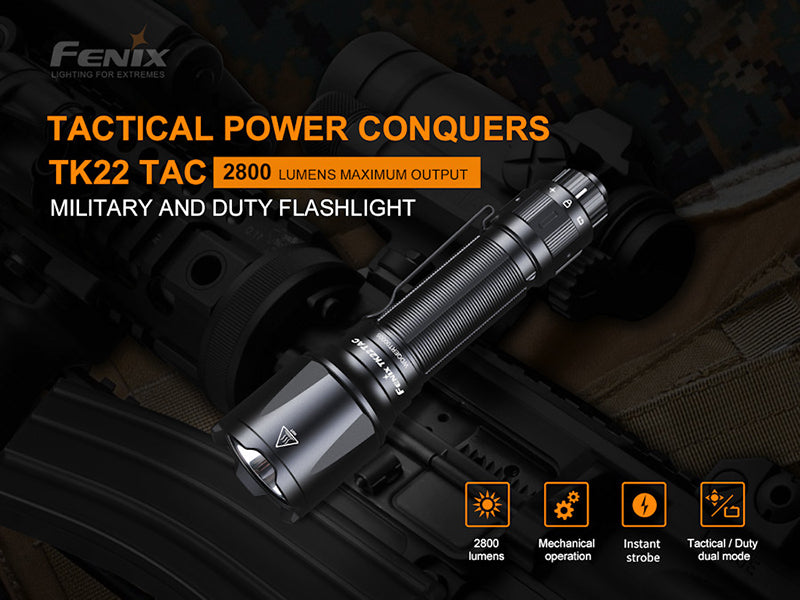 Lampe Torche Fenix TK22 TAC – 2800 Lumens  NYCTALOPE  