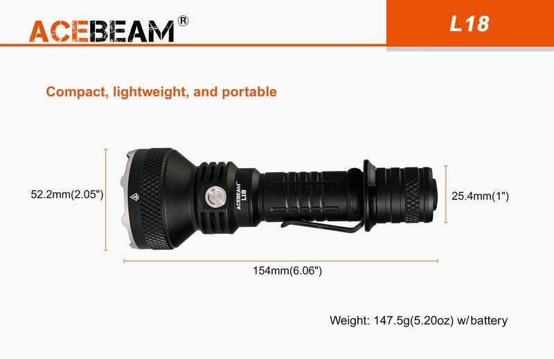 Lampe Torche Acebeam L18 – 1500 Lumens