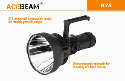 Lampe Torche Acebeam K75 – 6300 Lumens – Portée 2500 mètres  NYCTALOPE  