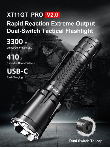 Lampe Torche Klarus XT11GT PRO V2 – 3300 Lumens tactique et rechargeable