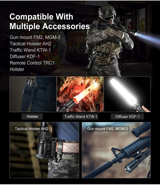 Lampe Torche Klarus XT11GT PRO V2 – 3300 Lumens tactique et rechargeable  NYCTALOPE  