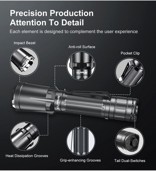 Lampe Torche Klarus XT11GT PRO V2 – 3300 Lumens tactique et rechargeable  NYCTALOPE  