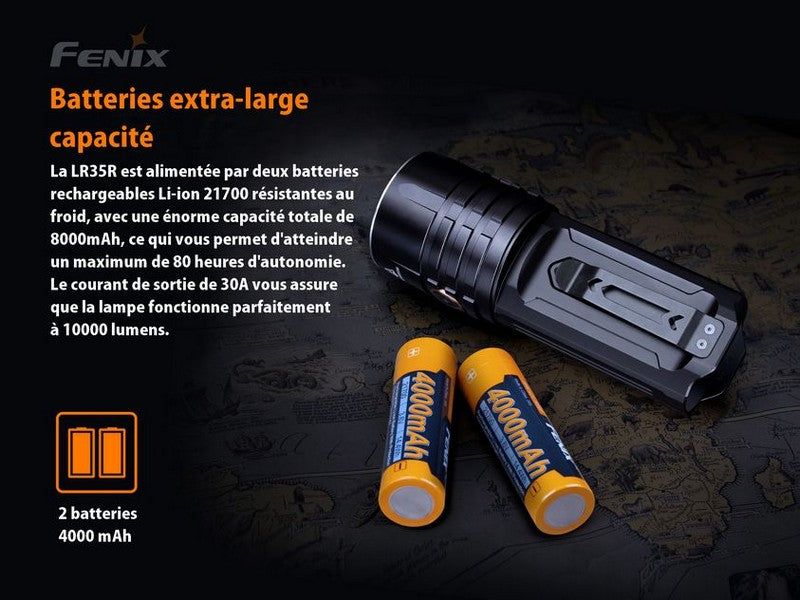 Lampe Torche Fenix LR35R – 10000 Lumens - Rechargeable