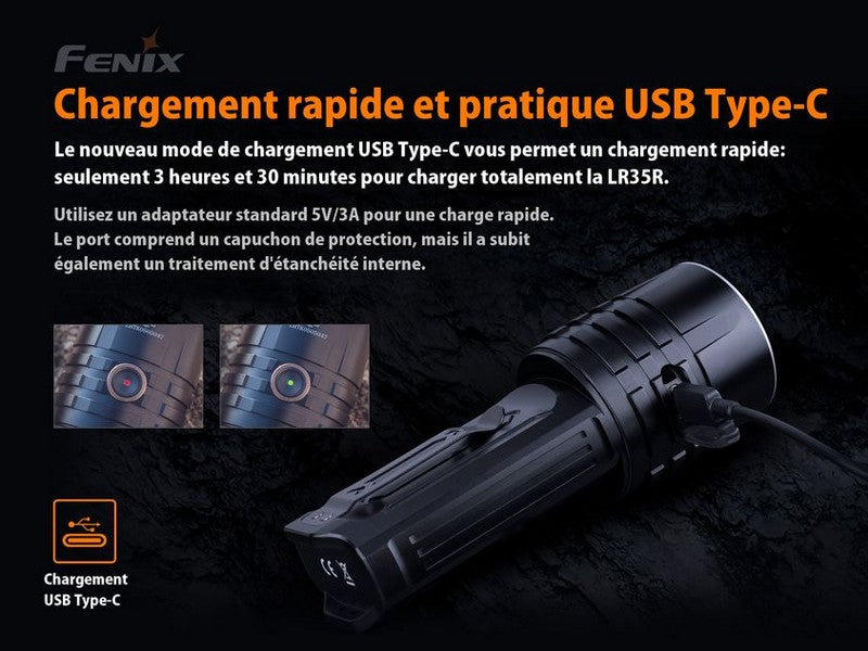 Lampe Torche Fenix LR35R – 10000 Lumens - Rechargeable
