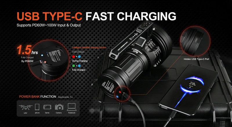 Lampe Torche Acebeam X75 – 80000 Lumens  NYCTALOPE  