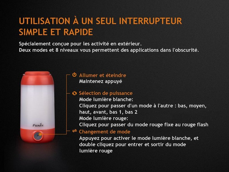 Lanterne Fenix CL26R – 400 Lumens - Rechargeable  NYCTALOPE  