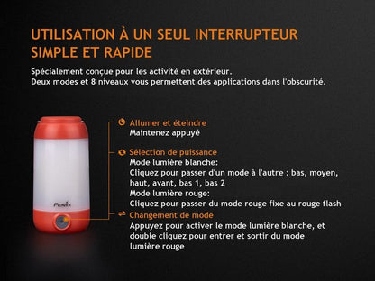 Lanterne Fenix CL26R – 400 Lumens - Rechargeable  NYCTALOPE  