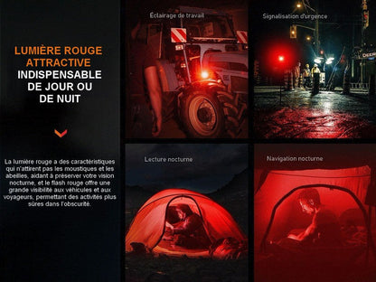 Lanterne multifonctions Fenix CL28R – 2000 Lumens – Lumière rouge  NYCTALOPE  