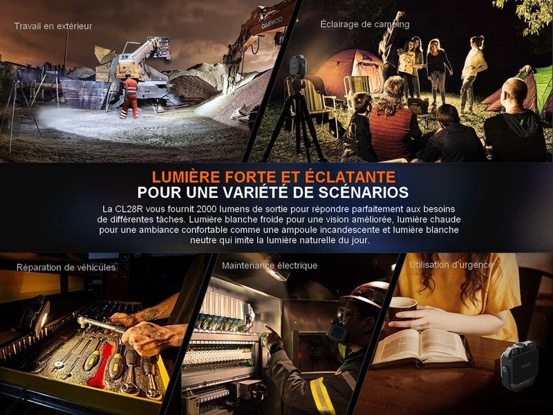 Lanterne multifonctions Fenix CL28R – 2000 Lumens – Lumière rouge  NYCTALOPE  