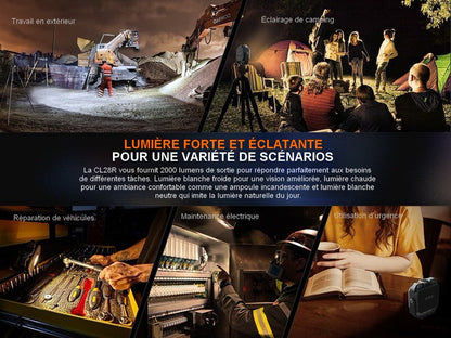 Lanterne multifonctions Fenix CL28R – 2000 Lumens – Lumière rouge  NYCTALOPE  