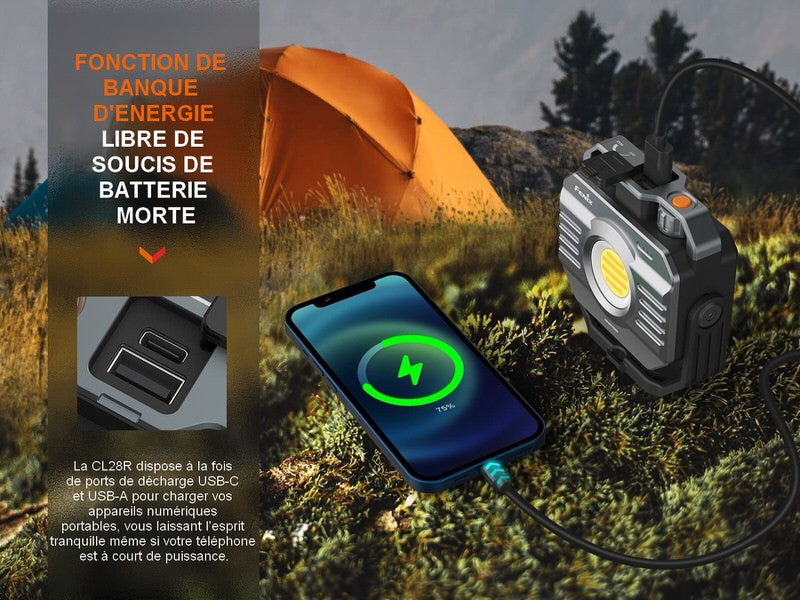 Lanterne multifonctions Fenix CL28R – 2000 Lumens – Lumière rouge  NYCTALOPE  