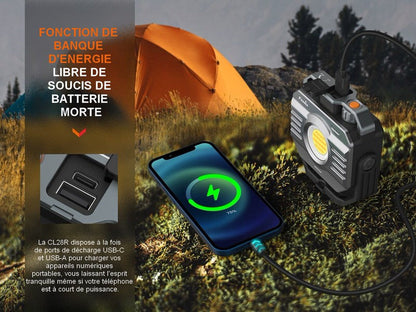 Lanterne multifonctions Fenix CL28R – 2000 Lumens – Lumière rouge  NYCTALOPE  