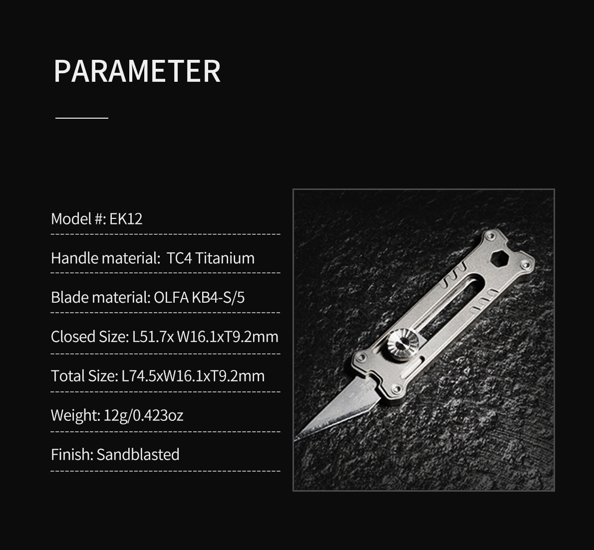 Mini Couteau MecArmy EK12 / EK12T Titane - NYCTALOPE