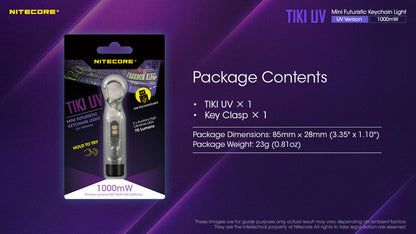 Lampe Nitecore TIKI UV – 1000mW 365nm rechargeable, pour porte-clés  NYCTALOPE  