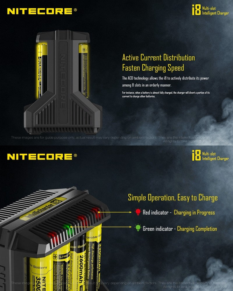 Chargeur Intellicharger Nitecore I8  NYCTALOPE  