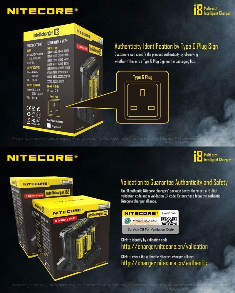 Chargeur Intellicharger Nitecore I8  NYCTALOPE  