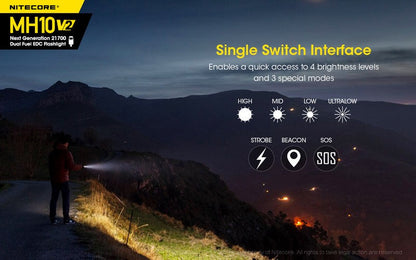 Lampe Torche Nitecore MH10V2 – 1200 Lumens - Rechargeable  NYCTALOPE  