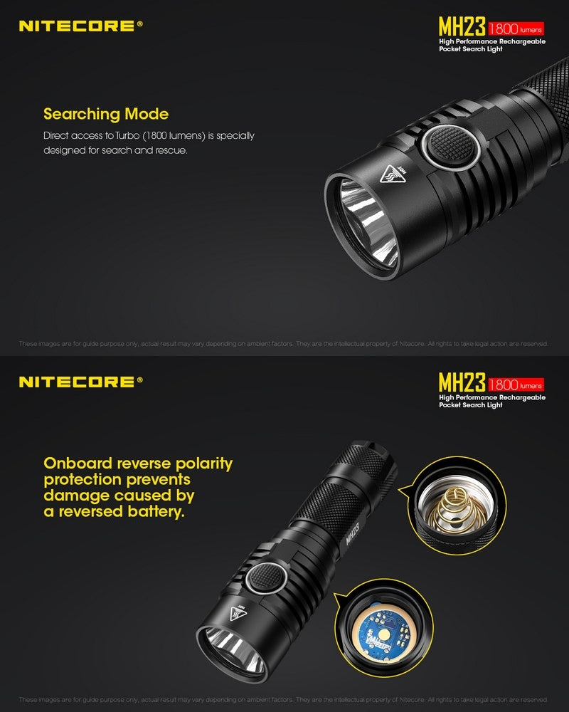 Lampe Torche Nitecore MH23 - 1800Lumens rechargeable