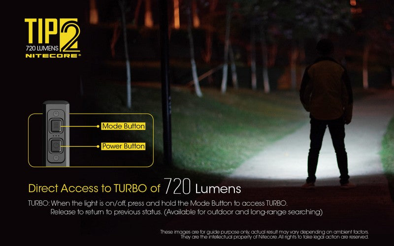 Lampe Nitecore TIP2 - 720 Lumens - Rechargeable  NYCTALOPE  