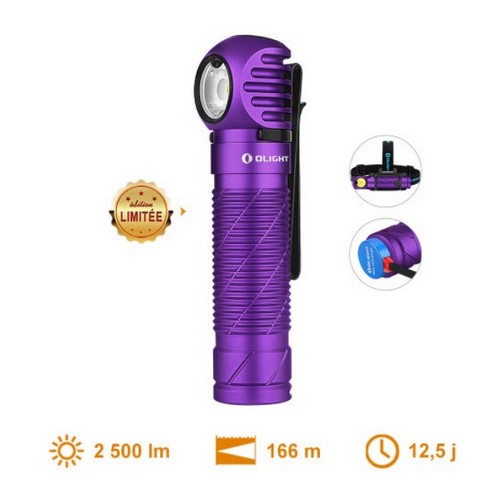 Lampe Frontale Olight Perun 2 Edition Limité Violet – 2500 Lumens - NYCTALOPE