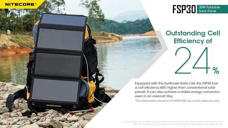 Panneau solaire pliable Nitecore FSP30 - 30W  NYCTALOPE  