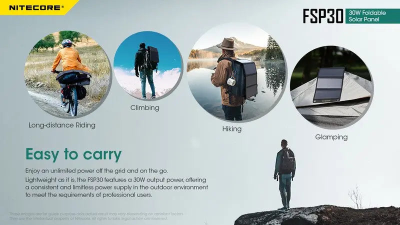 Panneau solaire pliable Nitecore FSP30 - 30W  NYCTALOPE  