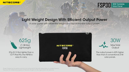 Panneau solaire pliable Nitecore FSP30 - 30W  NYCTALOPE  
