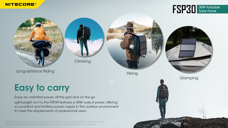 Panneau solaire pliable Nitecore FSP30 - 30W  NYCTALOPE  